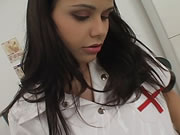 Cute spanish nurse Masturbates at home